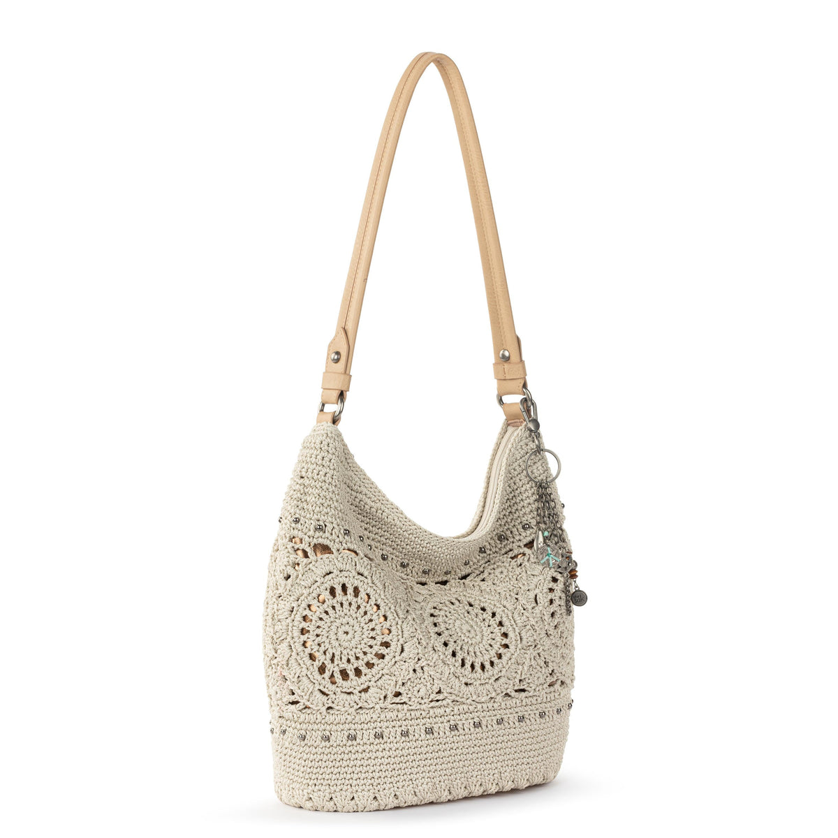 The Sak Sequoia Hobo - Hand Crochet - Natural Medallion