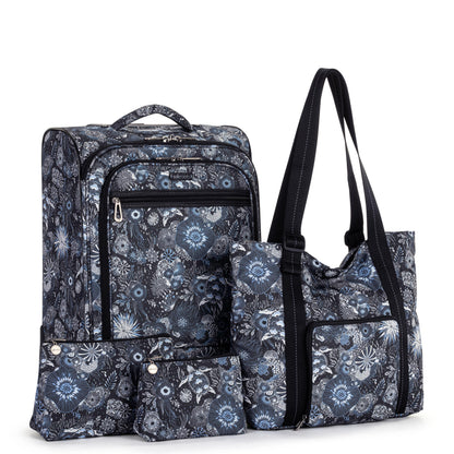 Sakroots On The Go 21" Spinner Luggage Bundle - EcoTwill - Midnight Seascape