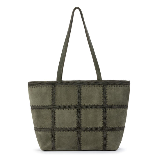 The Sak Metro Tote - Leather - Moss Suede Patch