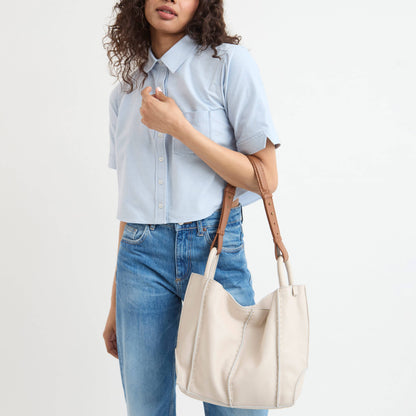 The Sak Los Feliz Medium Tote - Leather - Stone