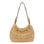 The Sak Los Feliz Hobo - Hand Crochet - Natural Tonal Flower