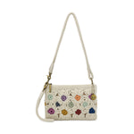 The Sak Vita Convertible Wristlet - Hand Crochet - Natural Multi Flowers