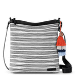 Sakroots Banyan Basic Crossbody - Straw - Black and White Woven