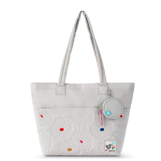 Sakroots Banyan Shoulder Tote - EcoTwill - Multi Flower Quilted