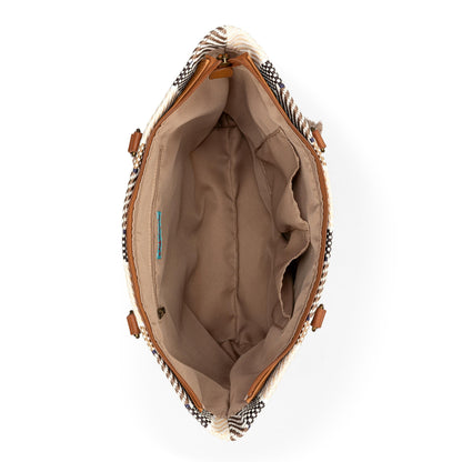 Sakroots Banyan Shoulder Tote - Straw - Tobacco Batik Woven