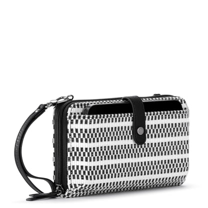 Sakroots Smartphone Wallet - Straw - Black and White Woven