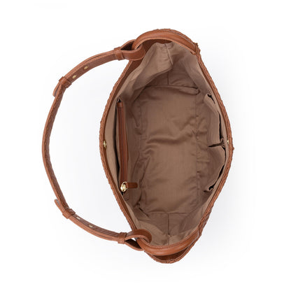 The Sak Los Feliz Medium Tote - Leather - Cognac Woven