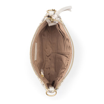 The Sak Vita Convertible Wristlet - Leather - Stone Metallic Woven