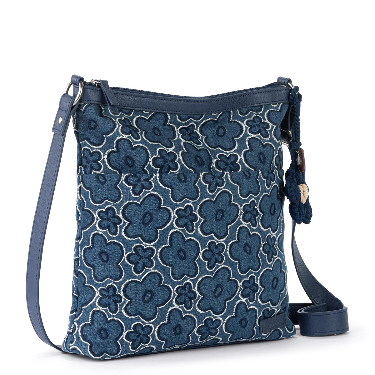 Sakroots Banyan Basic Crossbody - Denim - Denim Retro Flower