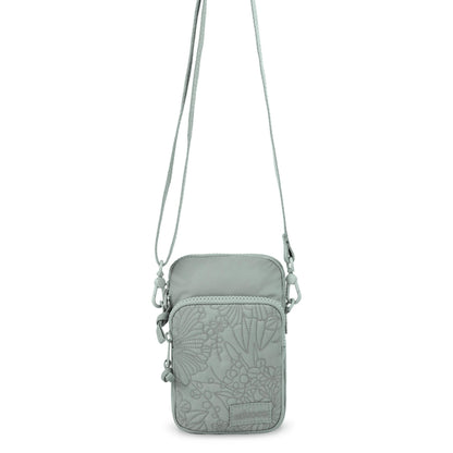Sakroots Koa Smartphone Crossbody - EcoTwill - Sage Flower Blossom Quilted