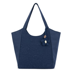 EcoTwill - Navy Flower Blossom Quilted